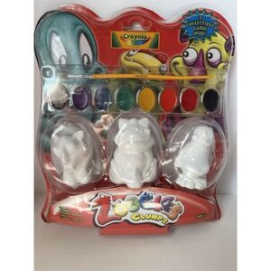 RARE VTG Crayola Clump 2 Zoodles W/ 3 Figures Paint & Cards RARE Sealed
